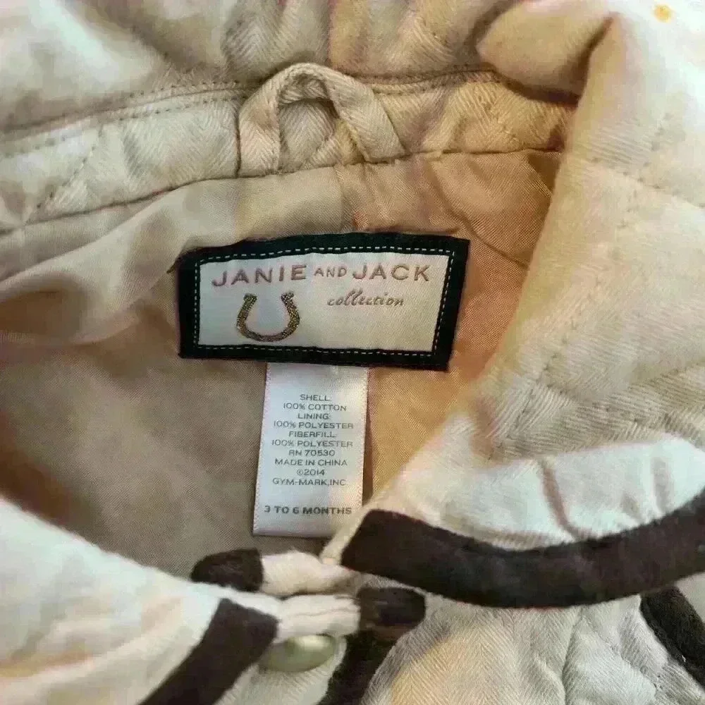 Janie and Jack‎ Quilted Vest Baby- Tan 3-6m